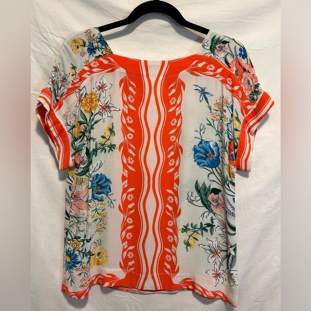 Maeve by Anthropologie Romina Scarf Print Top Boho Floral Small EUC - Picture 5 of 9